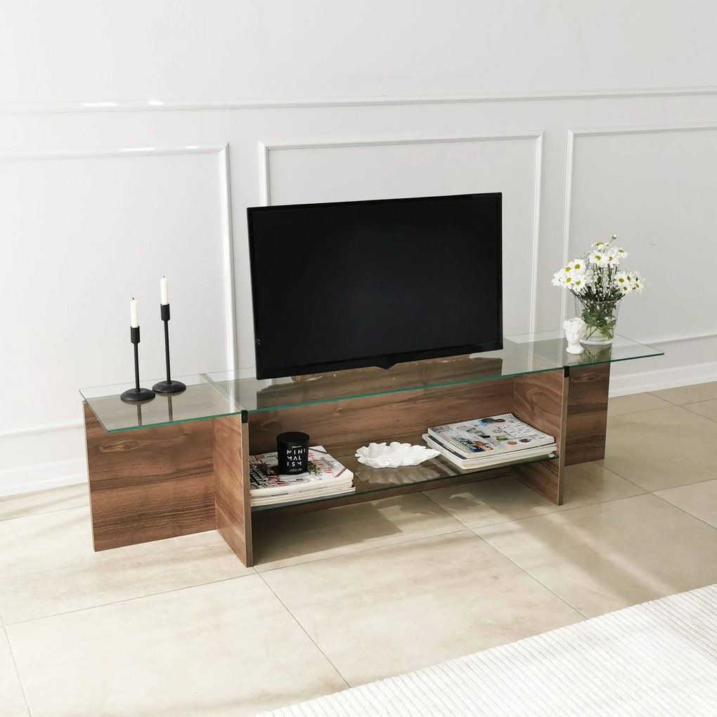 Móvel TV Escape – Nogueira – 158 cm x 40 cm x 35 cm