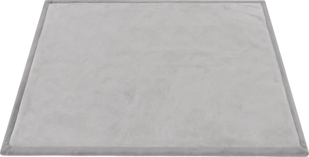Tapete Infantil 180x150 cm Espuma 3 cm (PARQUE NÃO INCLUIDO) Franela Suave Antiderrapante Impermeável Cinza Claro