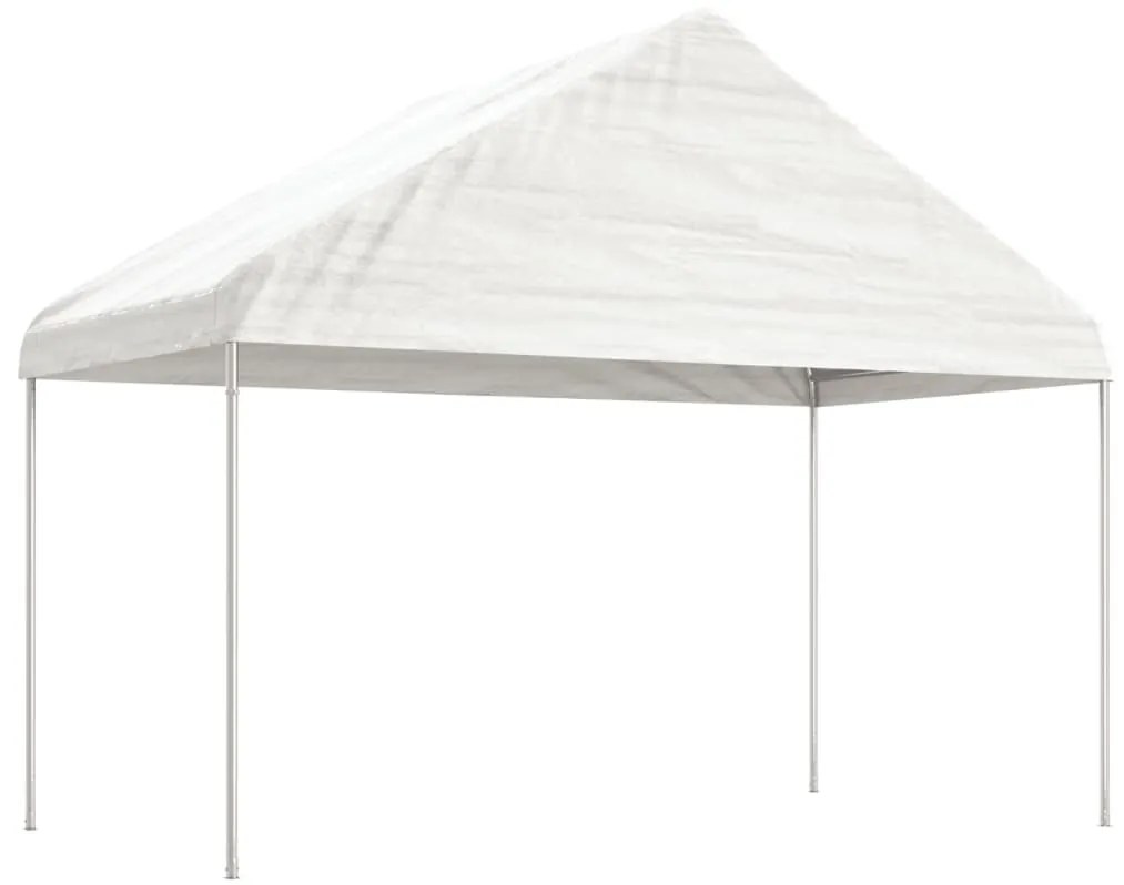 Gazebo com telhado 17,84x4,08x3,22 m polietileno branco