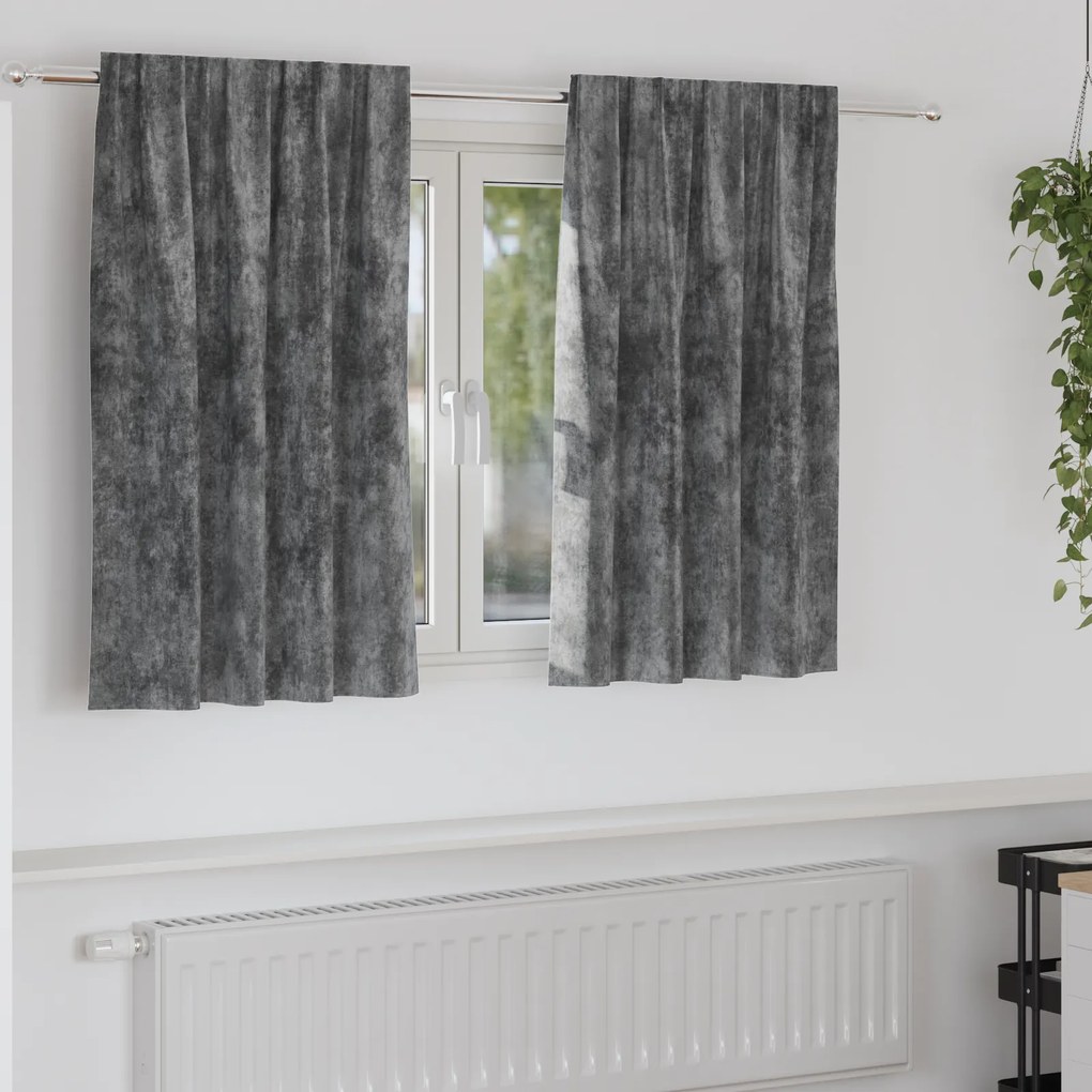 vidaXL Cortinas de Veludo 2 pcs com Olhais Cinza 140x140 cm