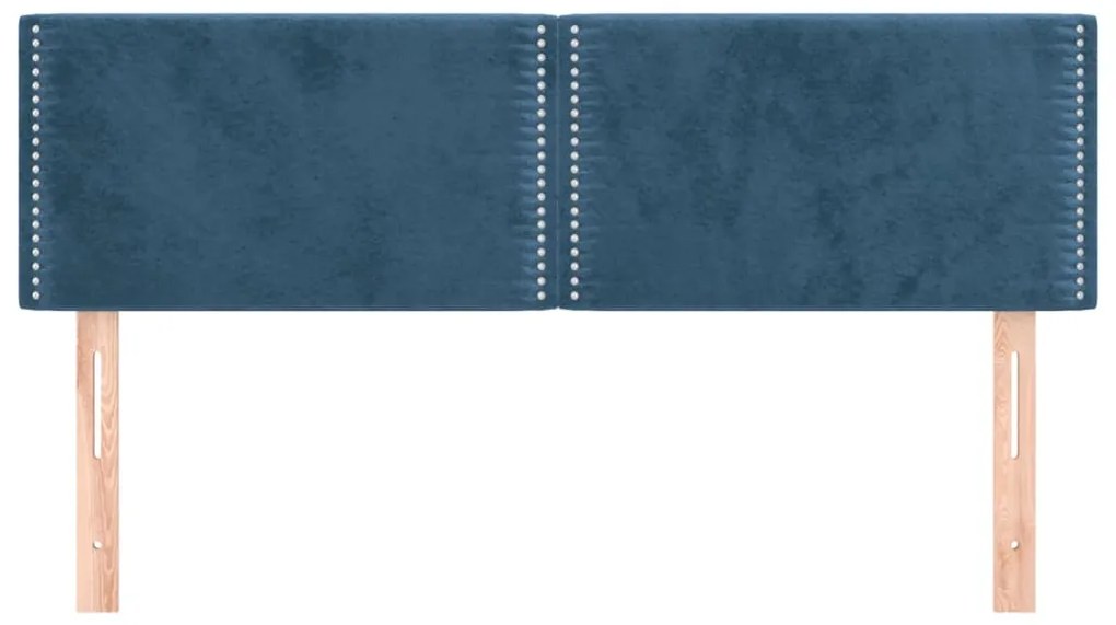 Cabeceira de cama 2 pcs veludo 72x5x78/88 cm azul-escuro