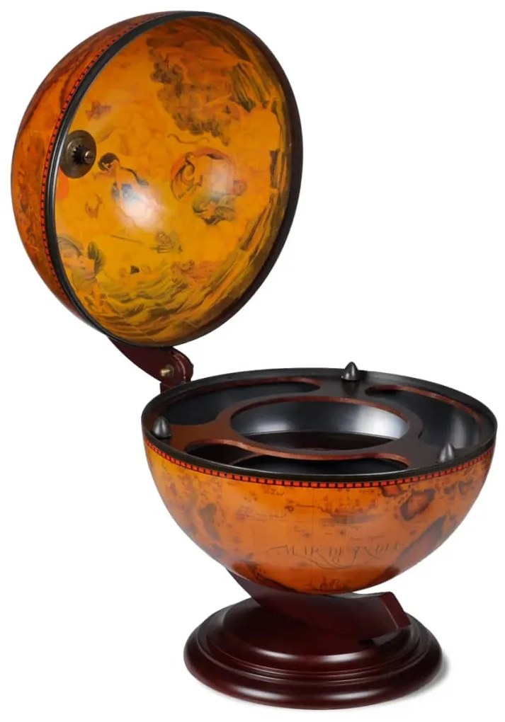 240698 vidaXL Suporte para garrafas de vinho forma de globo madeira eucalipto