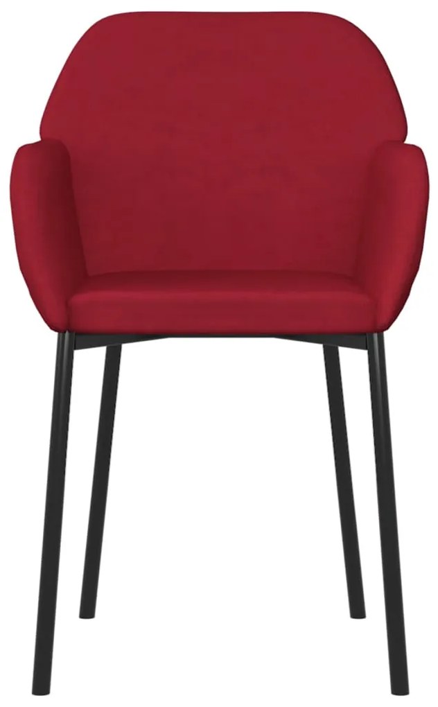 Cadeiras de jantar 2 pcs veludo vermelho tinto