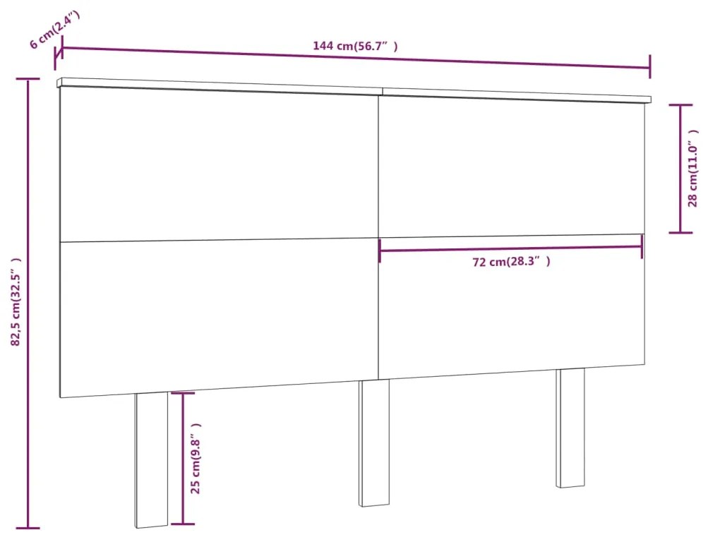 Cabeceira de cama 144x6x82,5 cm pinho maciço
