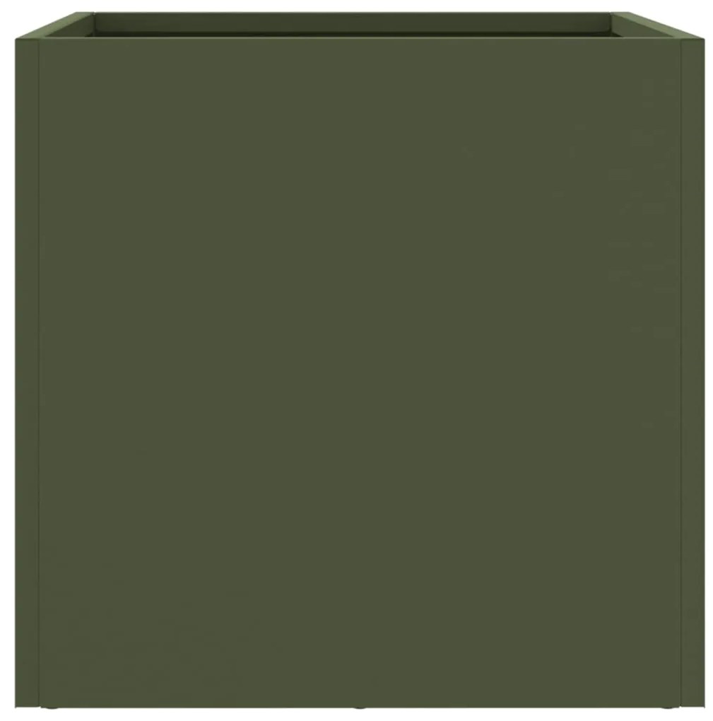 Vasos/floreiras 2 pcs 32x30x29 cm aço verde azeitona