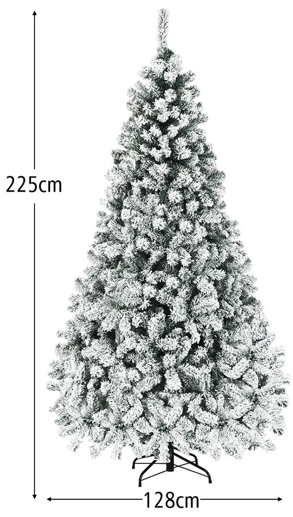 Árvore de Natal de 2,25 m com 1010 ramos e 450 luzes LED Verde