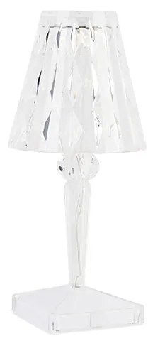 Candeeiro de mesa transparente incl. LED IP54 recarregável - Crystal Clássico / Antigo
