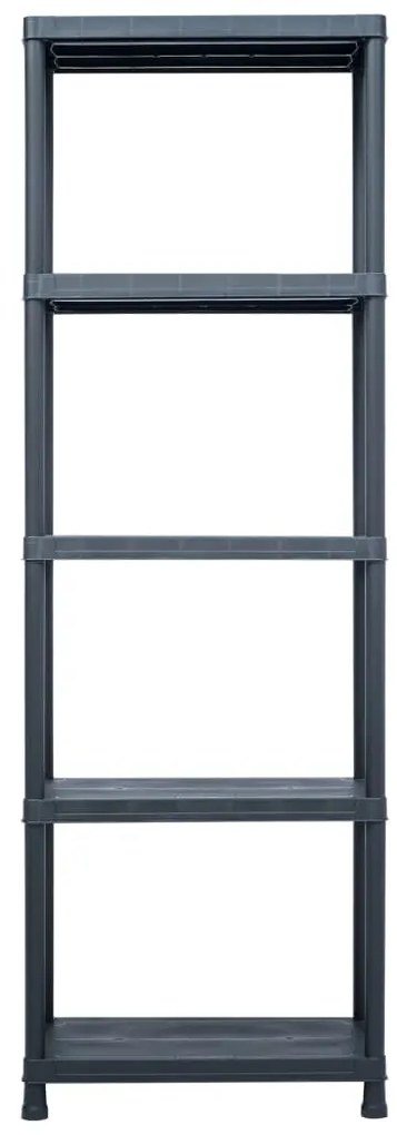 Estantes de arrumação 2 pcs preto 125 Kg 60x30x180 cm plástico