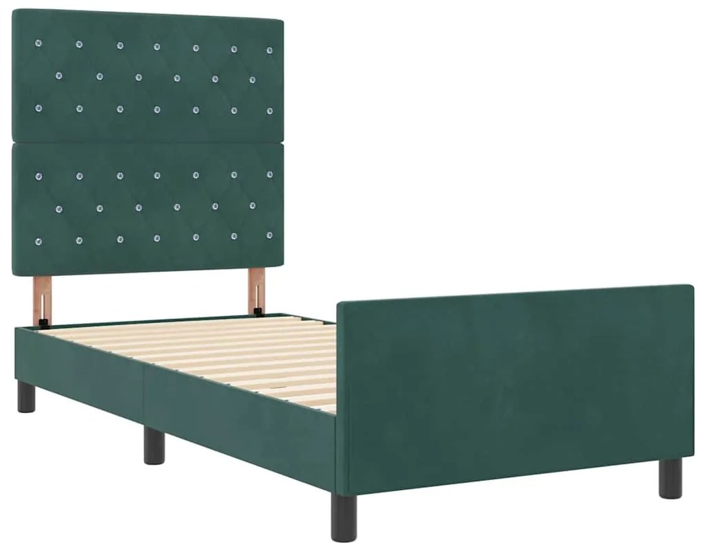 Cama vidaXL Verde Escuro 90x190 cm Veludo