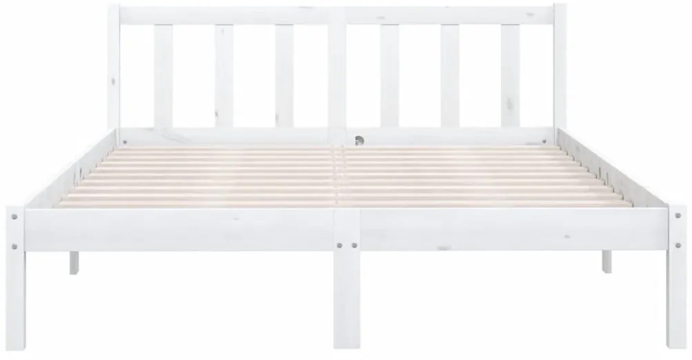 Estrutura de cama em pinho maciço 160x200 cm branco
