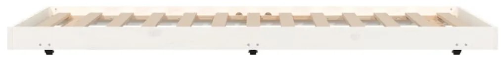Cama sem colchão 75x190 cm madeira de pinho maciça branco