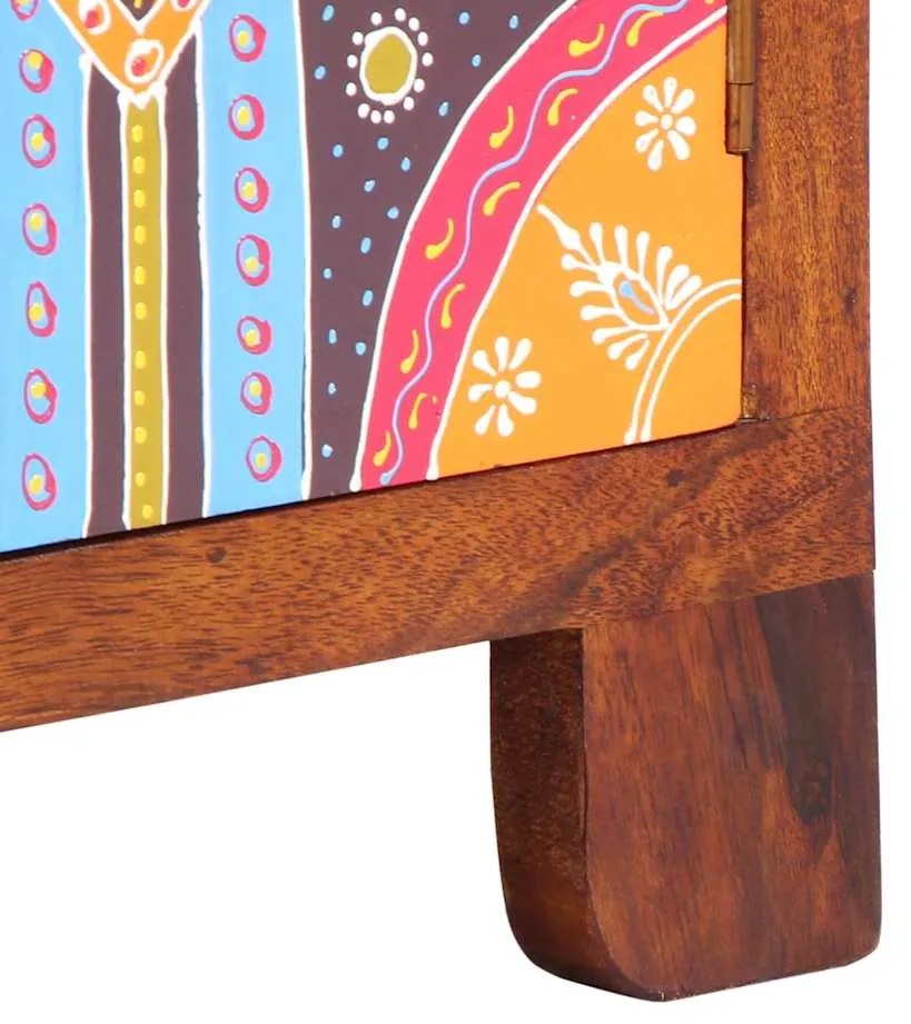 Móvel de TV multicor 110x30x40 cm madeira de acácia maciça