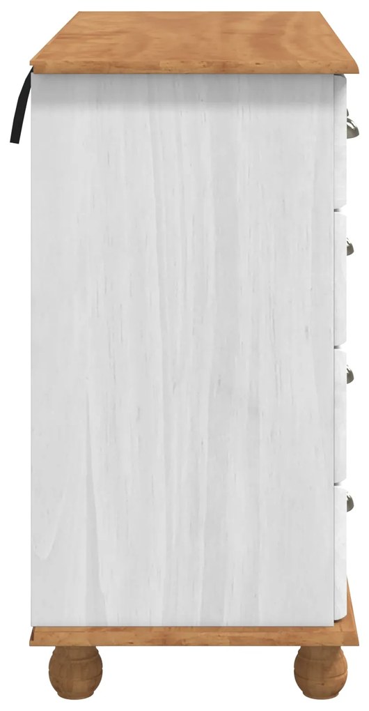 Baú de Gavetas 'ASKIM'Branco 91x40x79 cm Madeira de Pinho Sólida