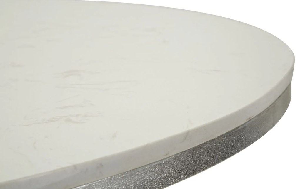 MESA DE JANTAR ISTANBUL Ø 100X76,5 CM PRATA E BRANCO