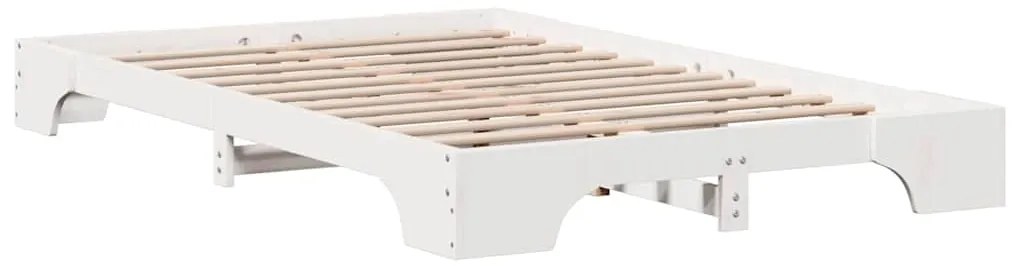 Estrutura de Cama Branca 140x190 cm em Madeira de Pinho Sólido