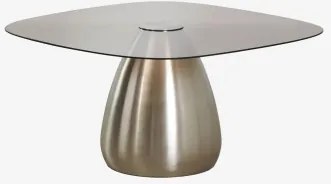 Square 80x80 Cm Tempered Glass Coffee Table Mariana Cinzento Escovado - Sklum