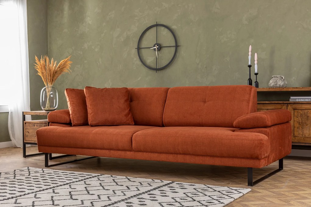 Sofá-cama de 3 Lugares Mustang – Laranja – 239x99x83 cm