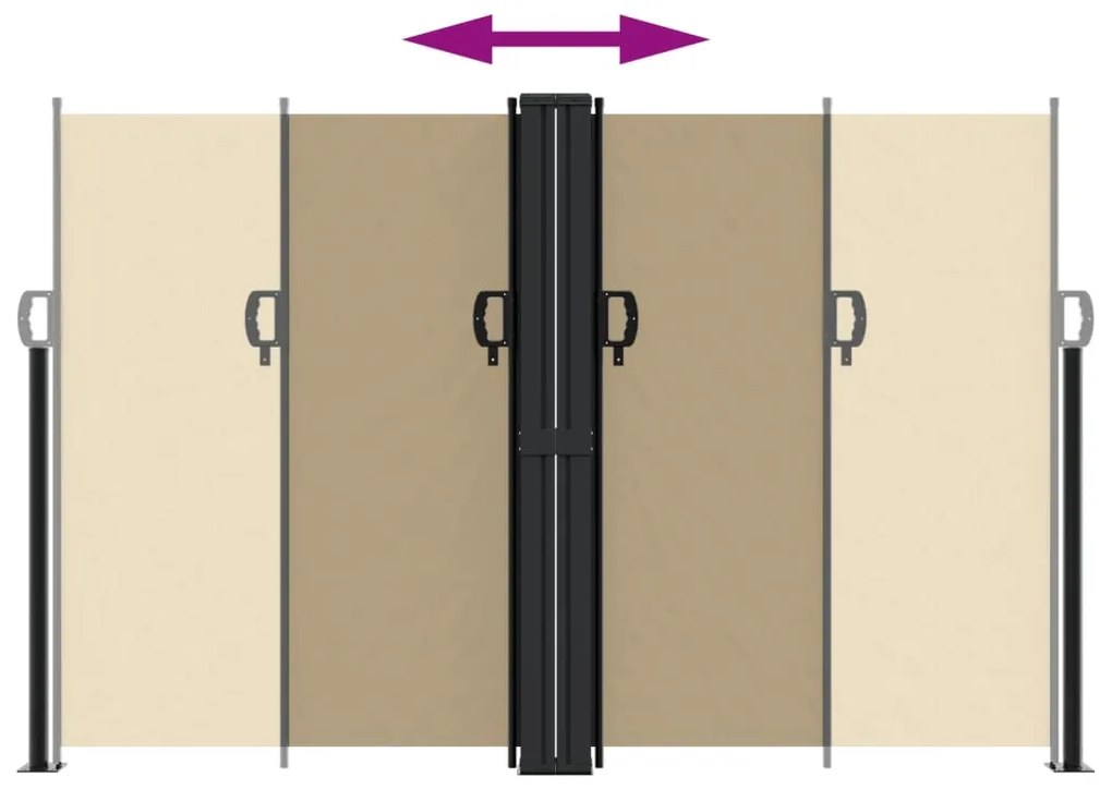 Toldo lateral retrátil 160x600 cm bege