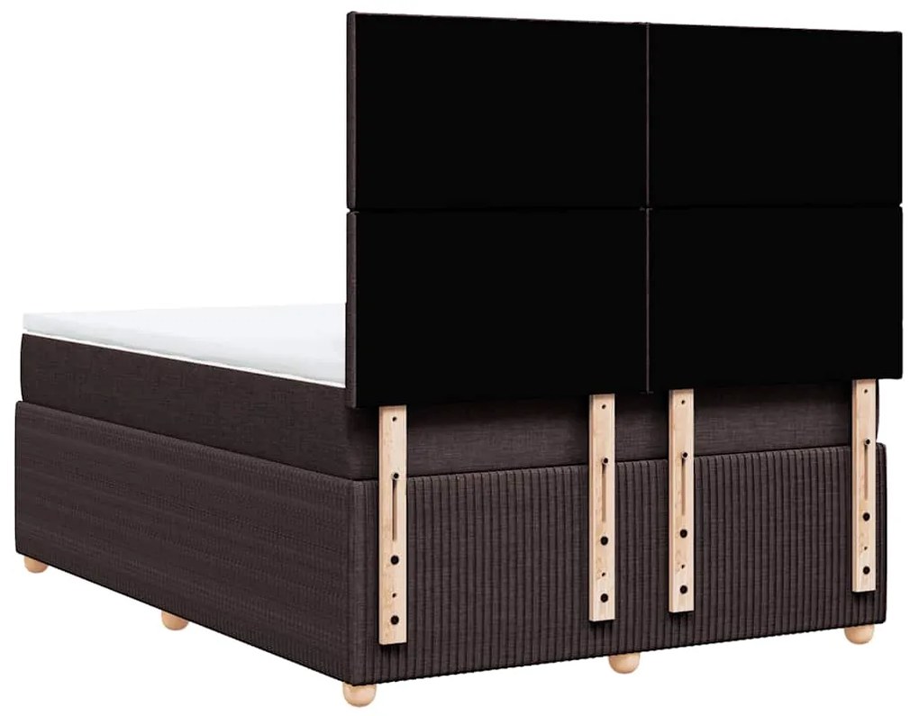 Cama com molas/colchão 140x200 cm tecido castanho-escuro
