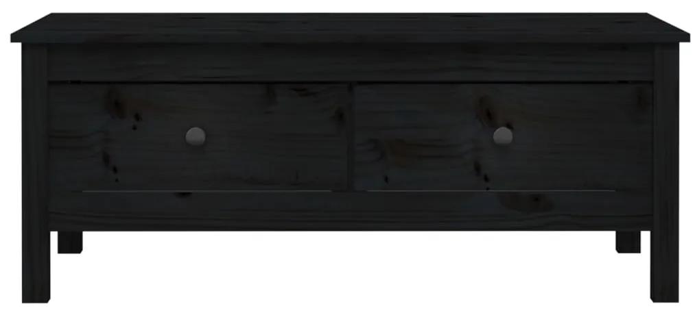 Mesa de centro 100x50x40 cm madeira de pinho maciça preto