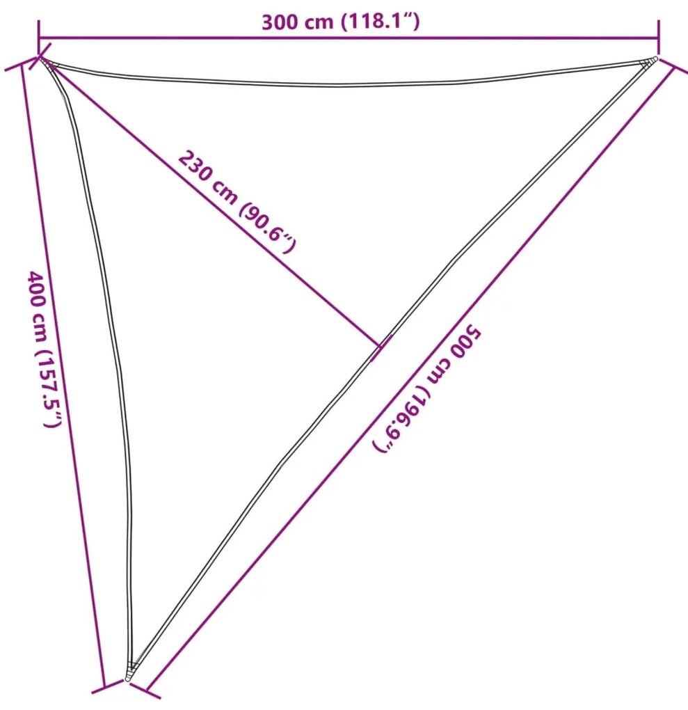 Para-sol estilo vela 160 g/m² 3x4x5 m PEAD cor preto