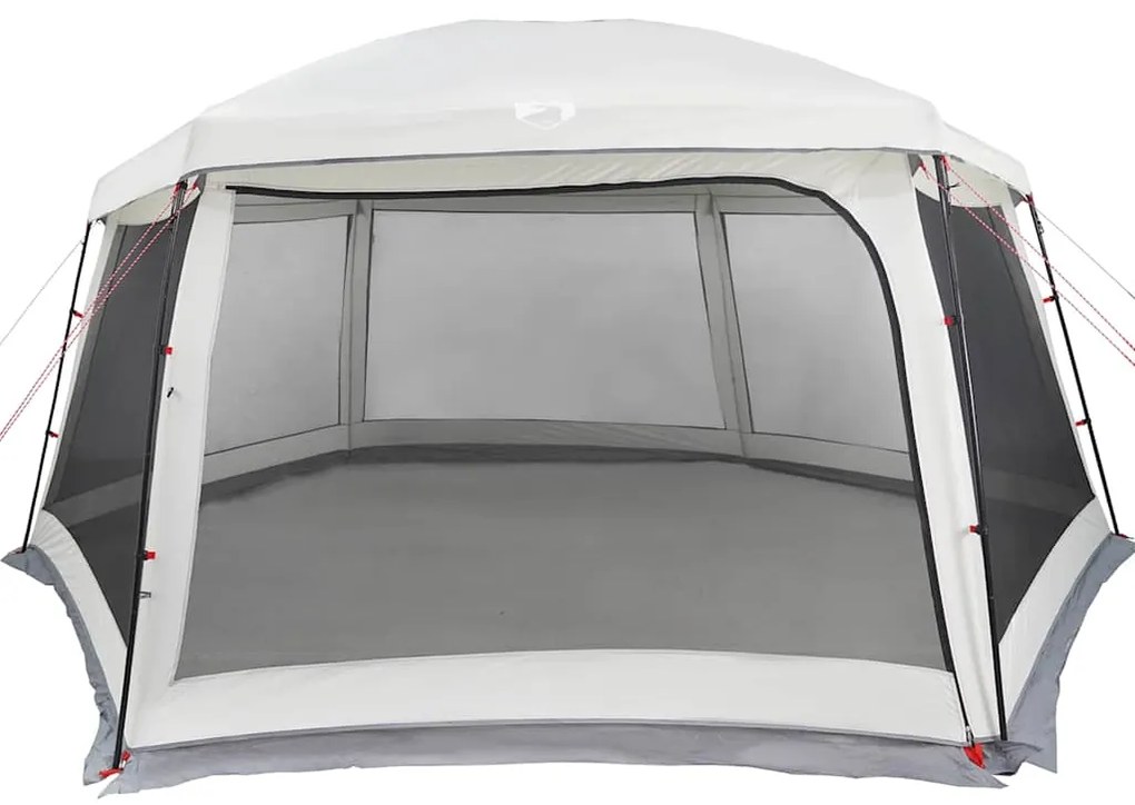 Tenda para piscina c/ mosca amovível e paredes de rede cinzento