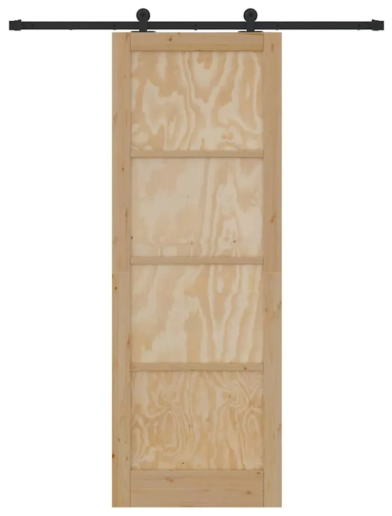 Porta de Correr vidaXL com Conjunto de Ferragens 83x232 cm Madeira Mac