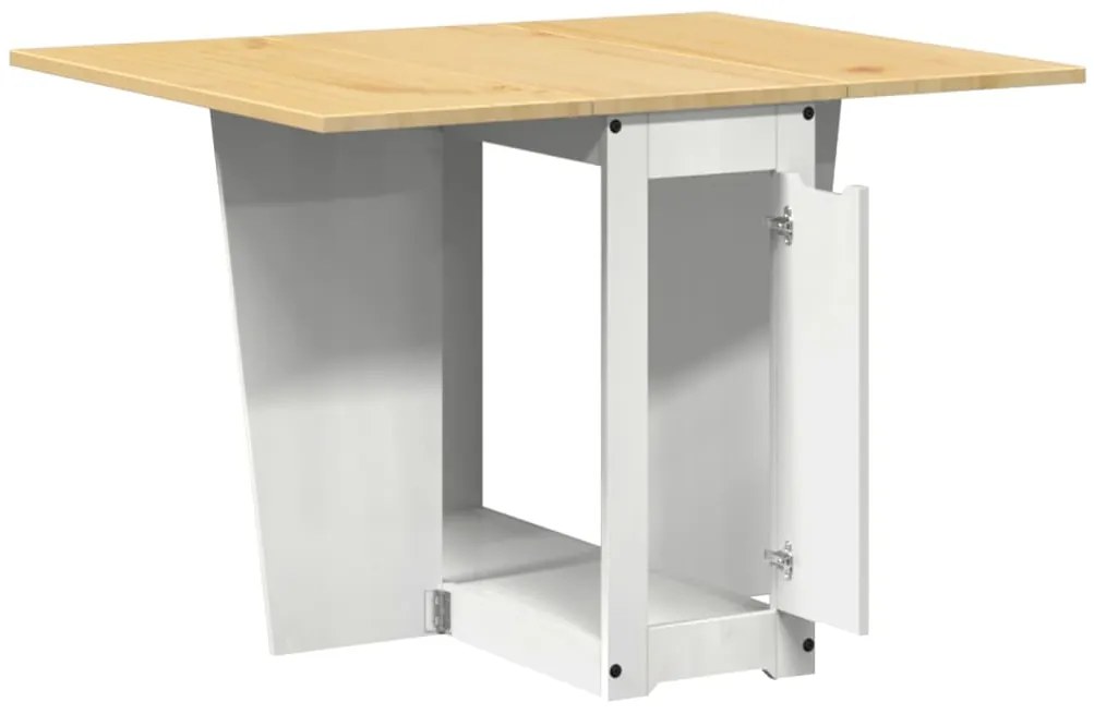 Mesa de jantar dobrável Corona madeira de pinho maciça branco