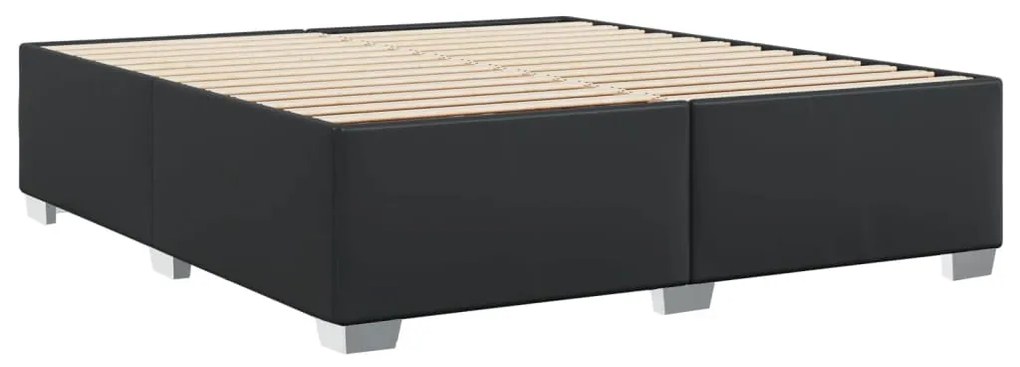 Estrutura de cama 180x200 cm couro artificial preto