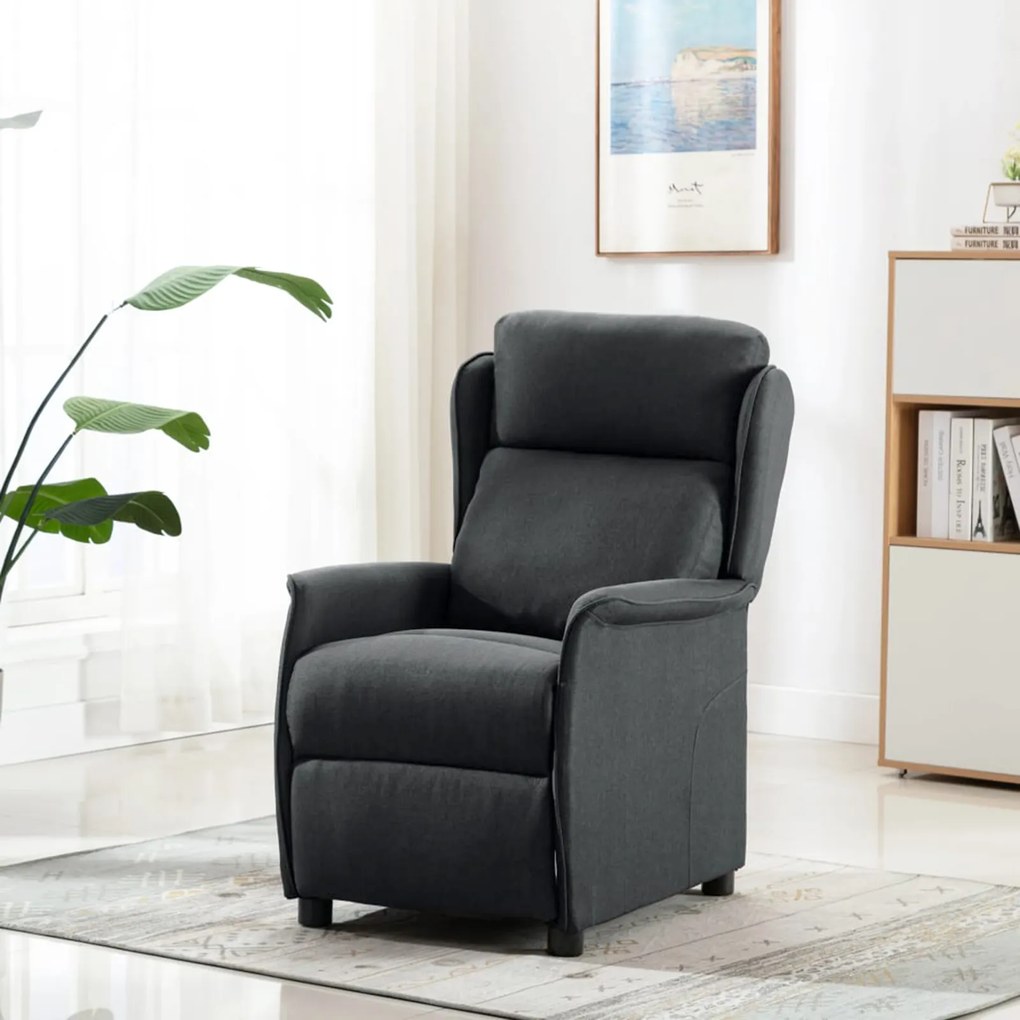 Cadeira de Massagem Cinza Escuro Tecido