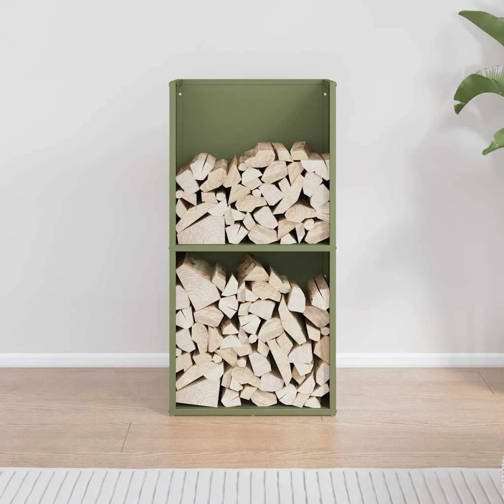 Suporte para lenha aço laminado a frio verde azeitona
