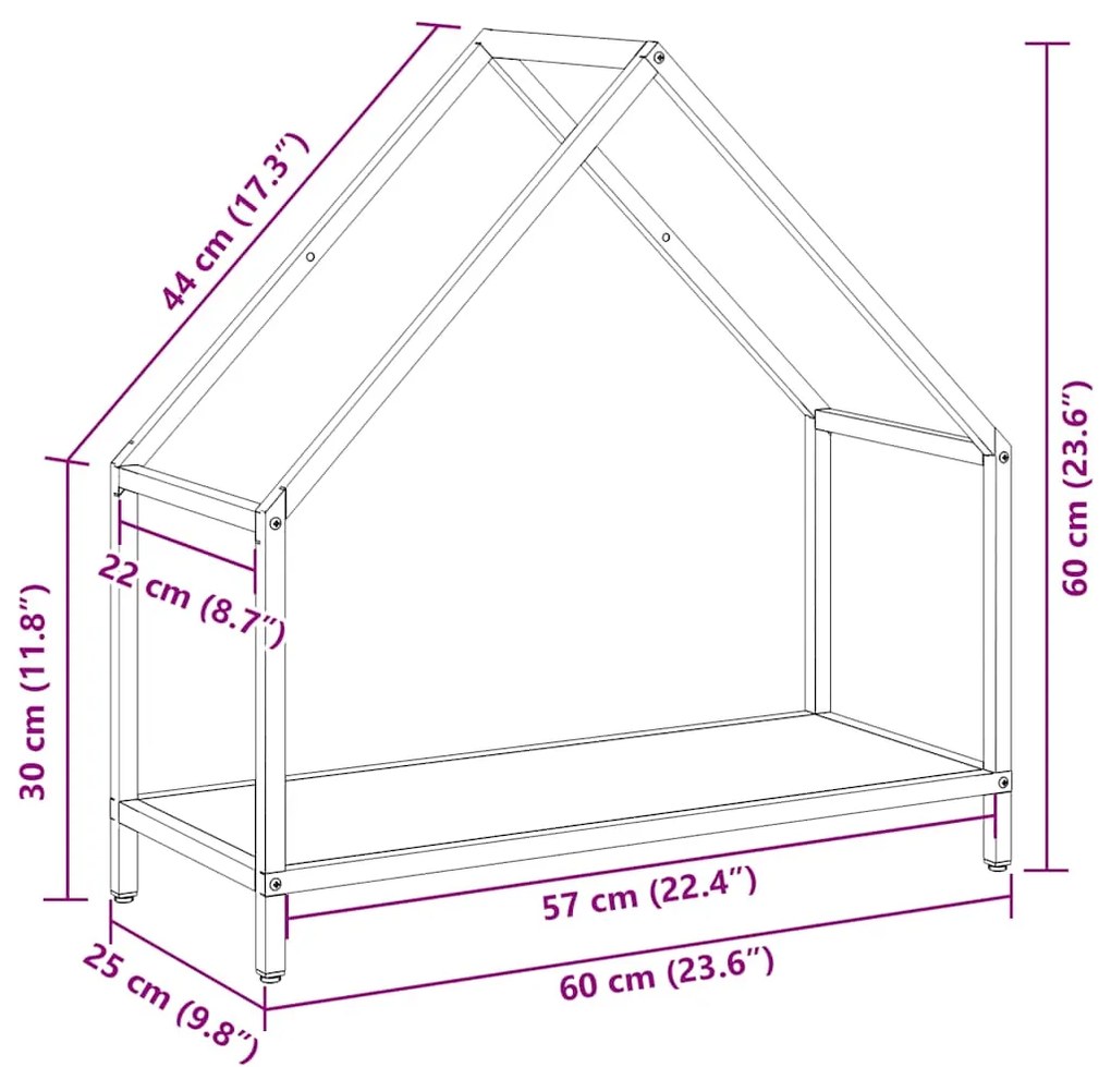 Suporte para lenha 60x25x60 cm aço laminado a frio antracite