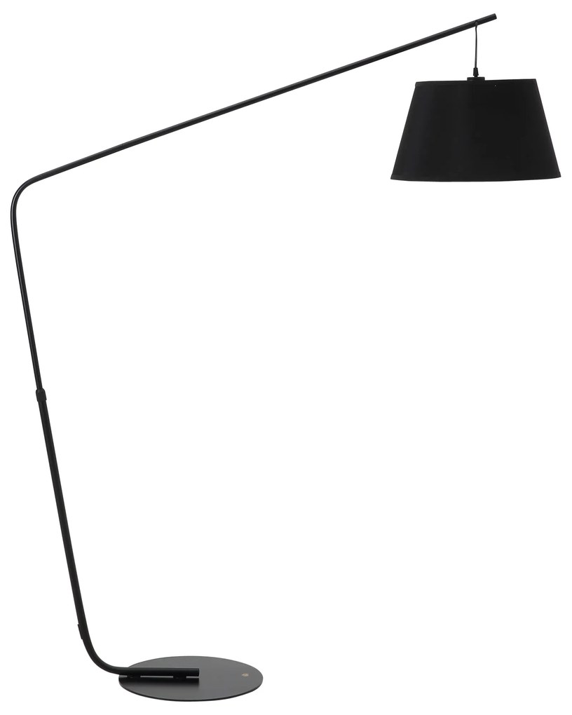 HOMCOM Candeeiro de Pé em Forma de Arco com Ecrã Suspenso de Tecido Suporte para Lâmpada E27 Máx. 40W e Interruptor de Pé Candeeiro de Pé Moderno para Sala de Estar Dormitório 143x40x182cm Preto