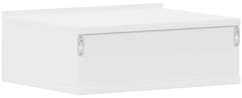 Mesas de cabeceira flutuantes 2 pcs derivados de madeira branco