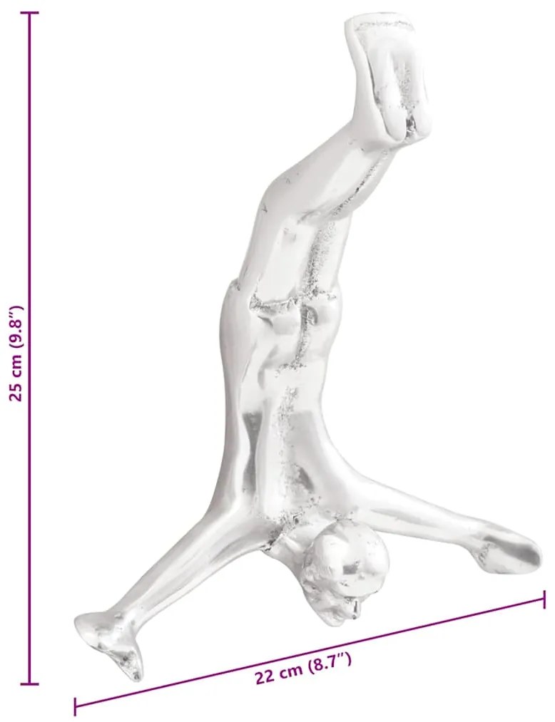 Escultura vidaXL Prateada 22x8x25 cm Homem Caindo