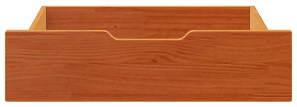 Gavetas para cama 2 pcs 75x55x17 cm pinho maciço castanho-mel