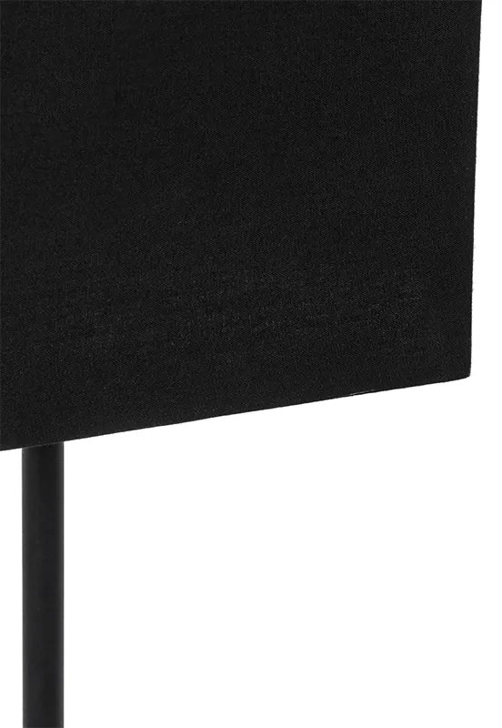 Candeeiro de mesa moderno preto com abajur de tecido preto e dourado - VT 1 Moderno
