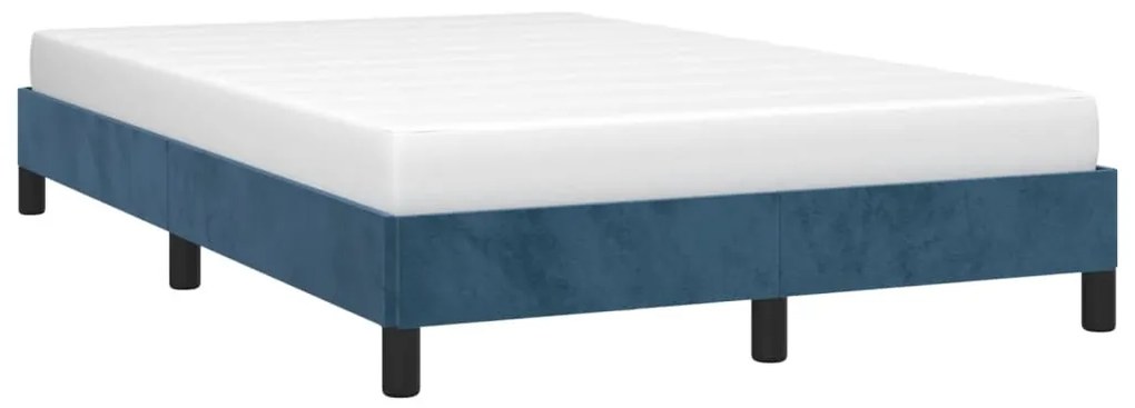 Estrutura de cama 120x200 cm veludo azul-escuro