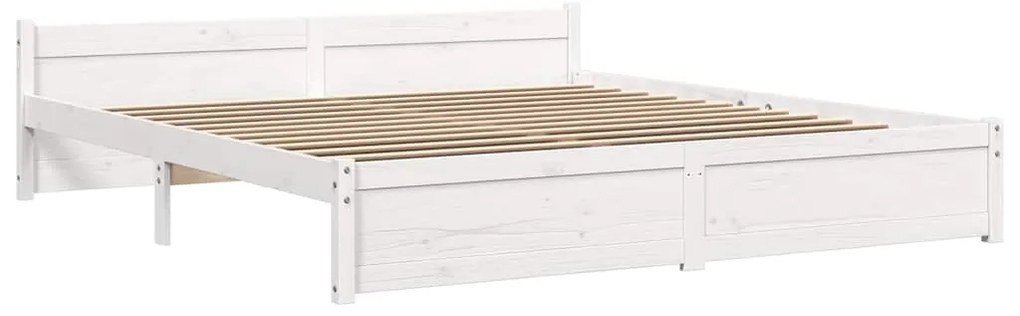 Estrutura de cama 200x200 cm madeira maciça branco