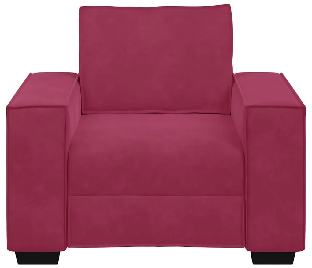 Poltrona 60 cm veludo vermelho-tinto