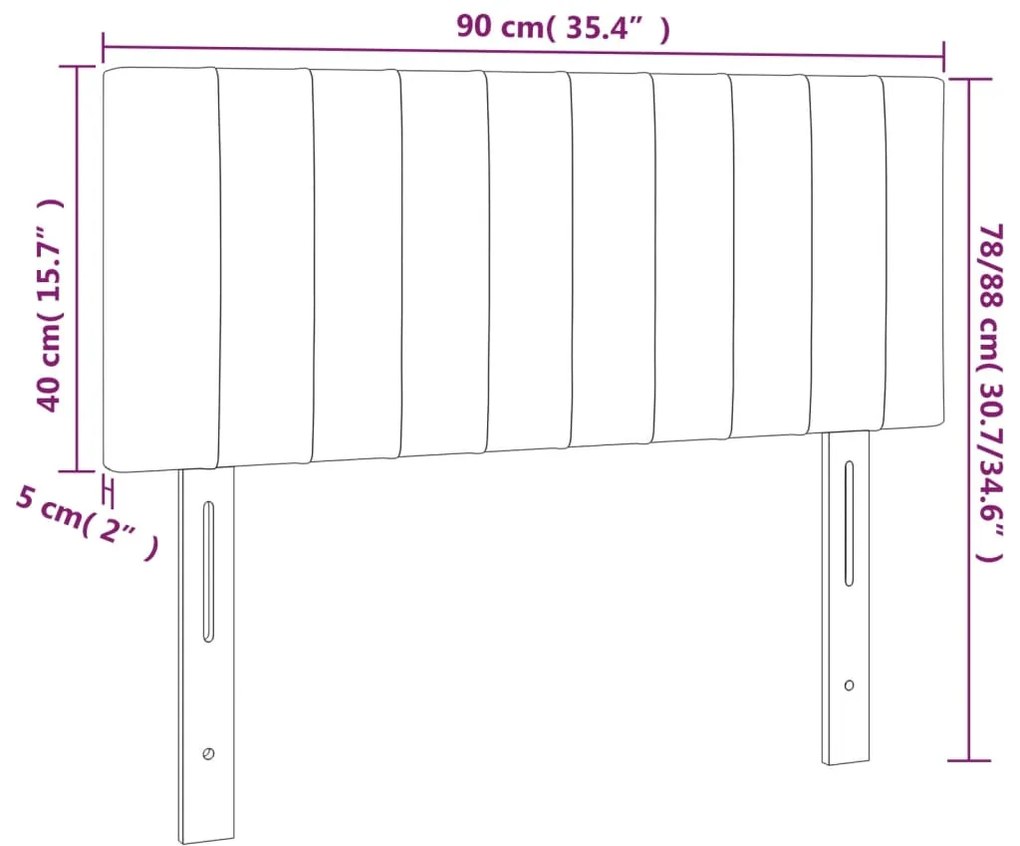 Cabeceira de cama tecido 90x5x78/88 cm preto