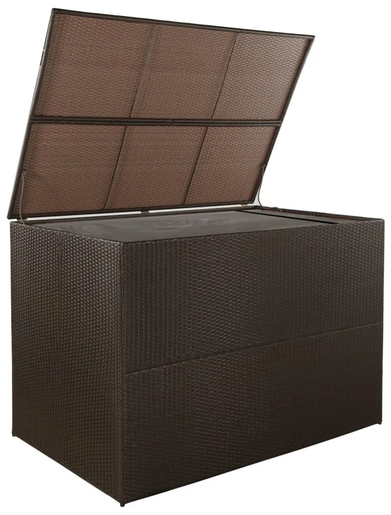 Caixa de arrumação para jardim 150x100x100 cm vime PE castanho