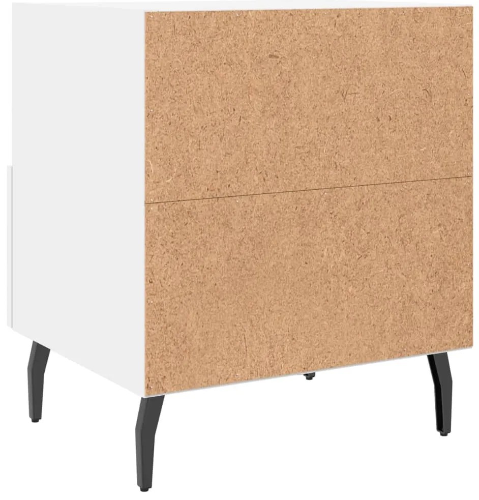 Mesas de cabeceira 2 pcs 40x35x47,5 cm deriv. de madeira branco