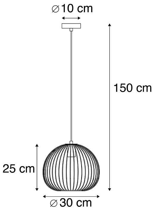 Lâmpada suspensa design preta - Massa de Arame Design