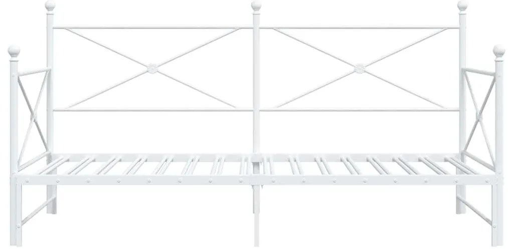 Cama de dia com gavetão sem colchão 100x200 cm aço branco