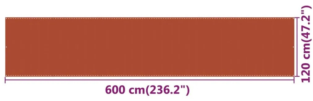 Tela de varanda 120x600 cm PEAD laranja