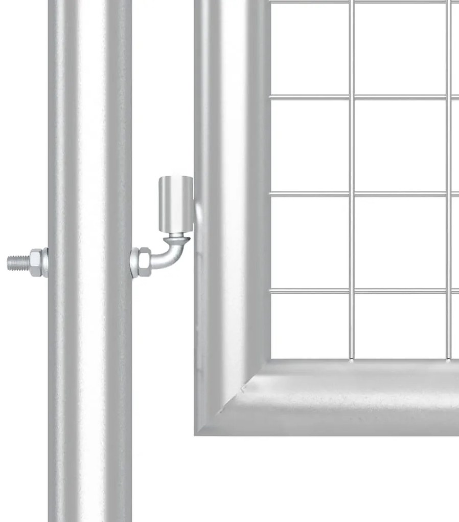 Portão de rede para jardim 500x175 cm aço galvanizado prateado