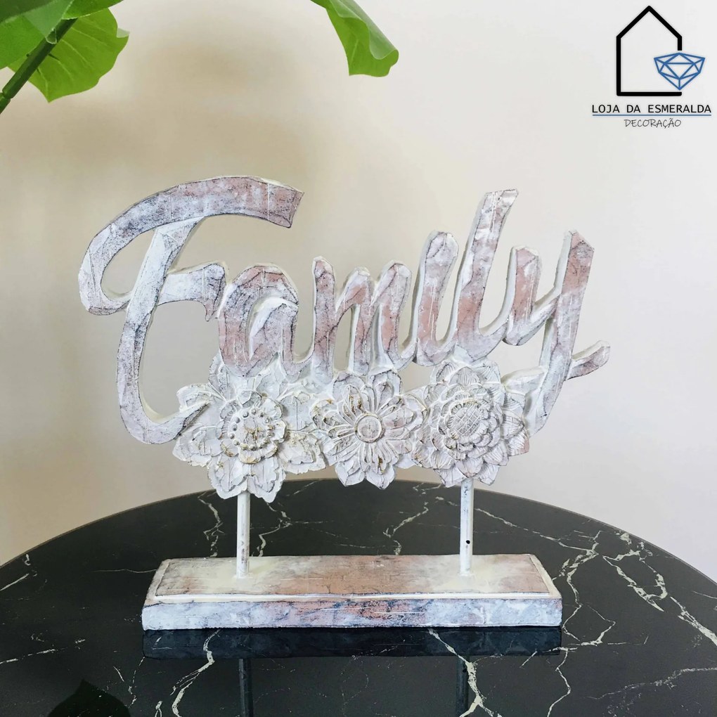 Placa Family | Flowers | 25x5x21CM