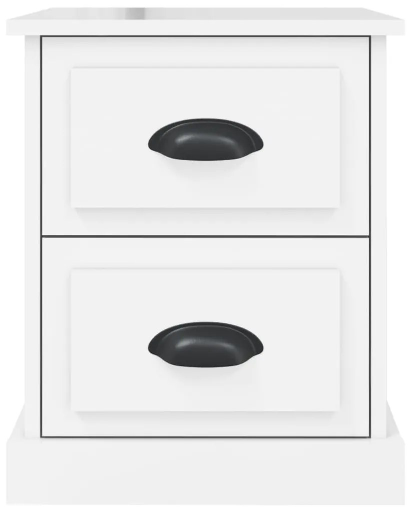 Mesas de cabeceira 2 pcs derivados de madeira branco brilhante