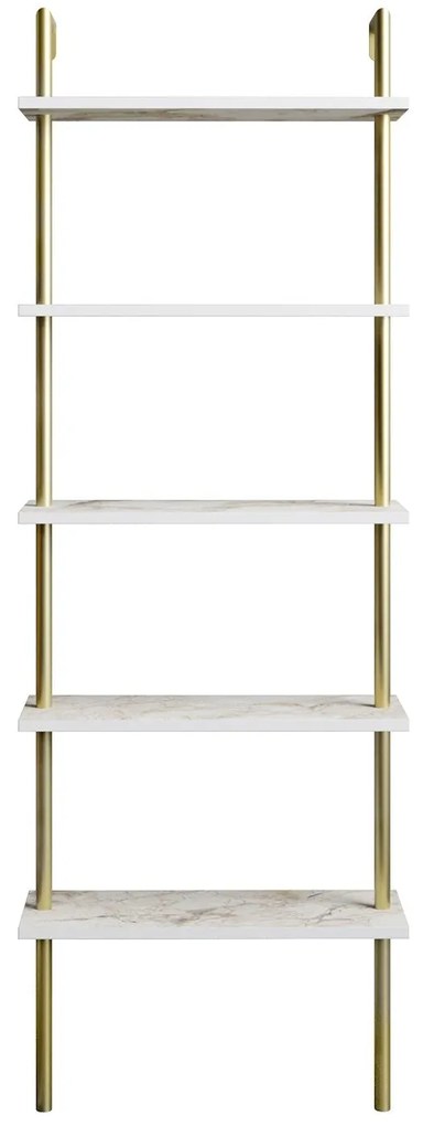 Estante Paula – Branco e Dourado – 60 cm x 174 cm x 22 cm
